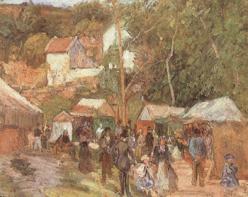 Camille Pissarro A Fair at the Hermitage near Pontoisem oil painting image